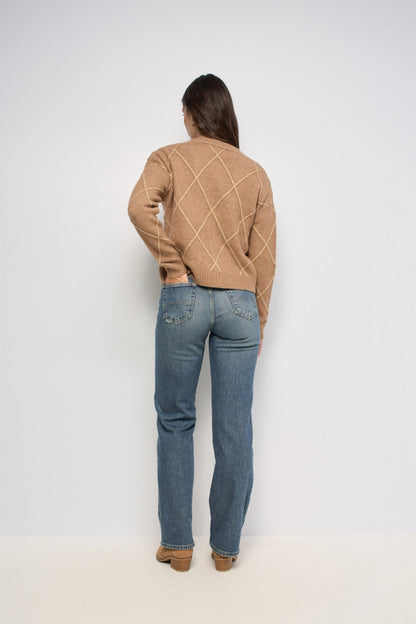 CARDIGAN CON LUREX MARRÓN