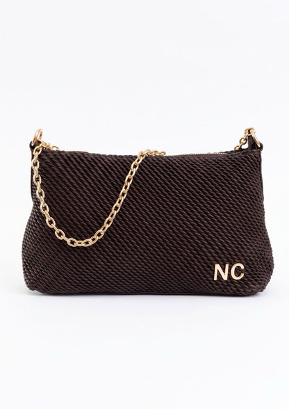BOLSO BAGUETTE SOFT TEXTURA MARRÓN CHOCOLATE
