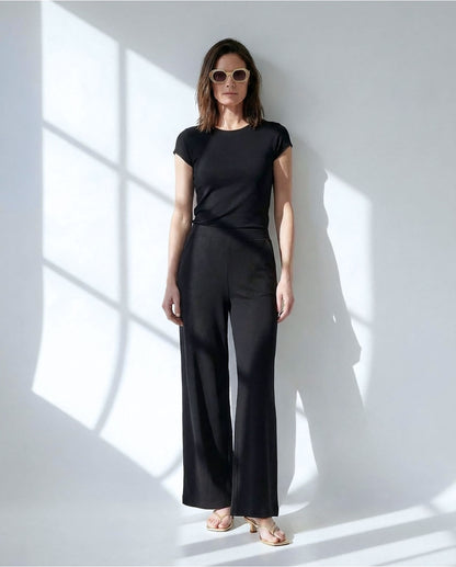 PANTALÓN ANCHO ELÁSTICO NEGRO