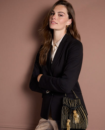 BLAZER ELÁSTICA CON BOLSILLOS NEGRO