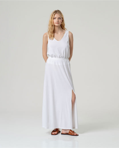 FALDA MAXI ALGODÓN ORGÁNICO RECTA BLANCO