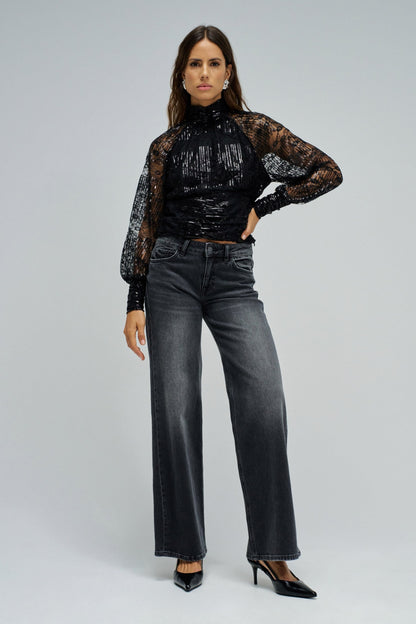 BLUSA LENTEJUELAS NEGRO