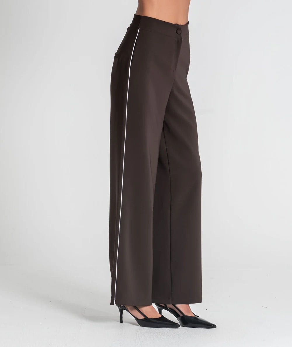 PANTALÓN FRANJA LATERAL MOKA