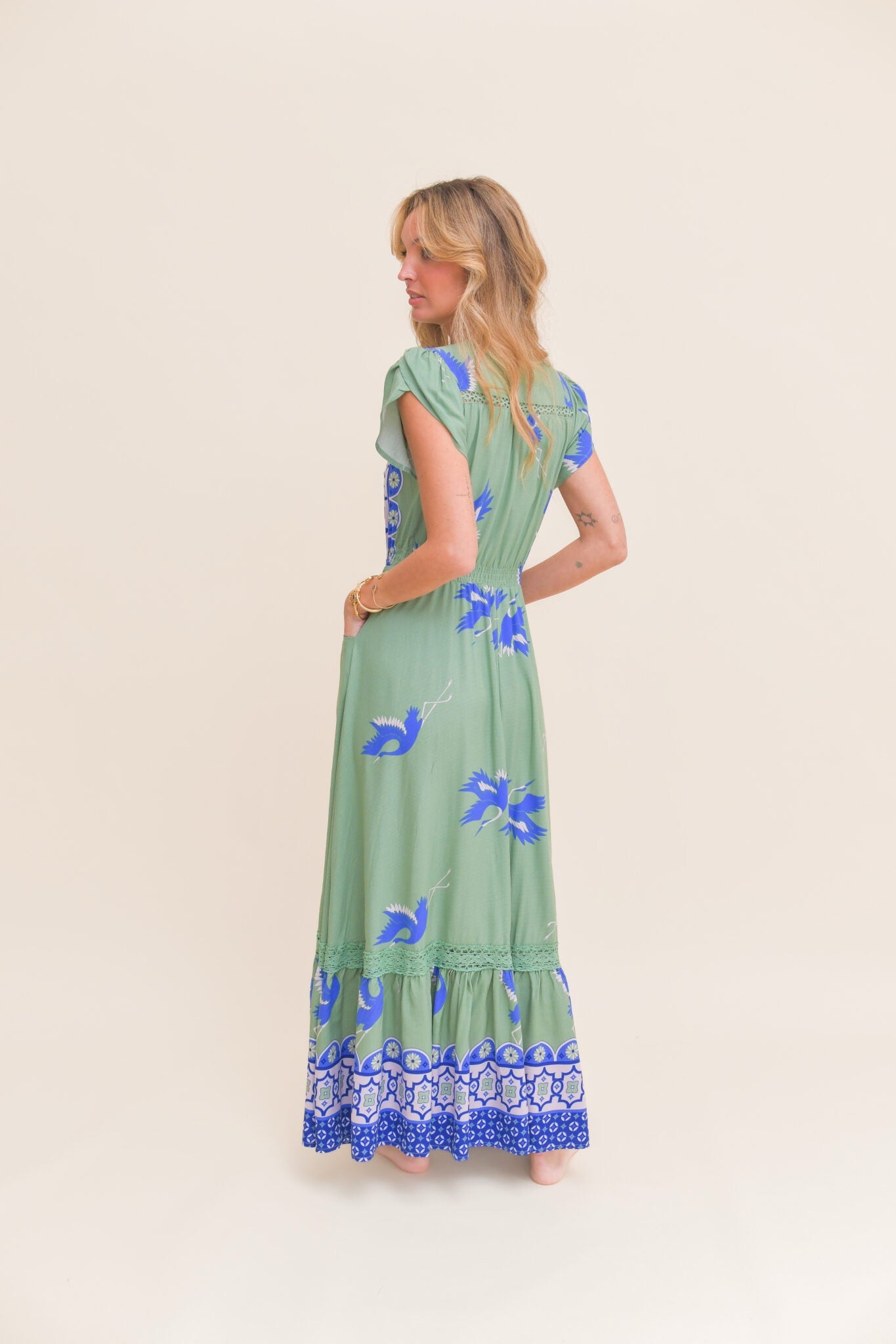 VESTIDO LARGO CARMEN BLUE BIRD