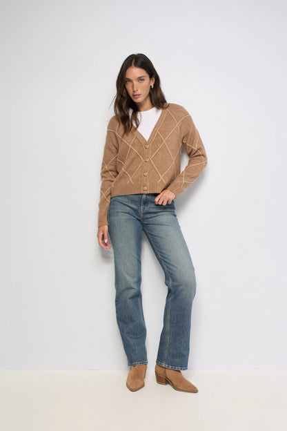 CARDIGAN CON LUREX MARRÓN