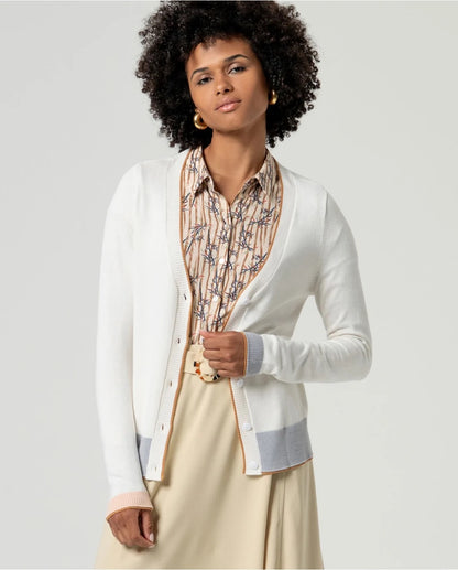 CHAQUETA PUNTO CON BOTONES BLANCO