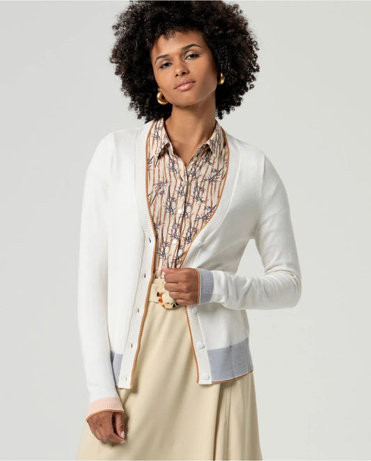 CHAQUETA PUNTO CON BOTONES BLANCO