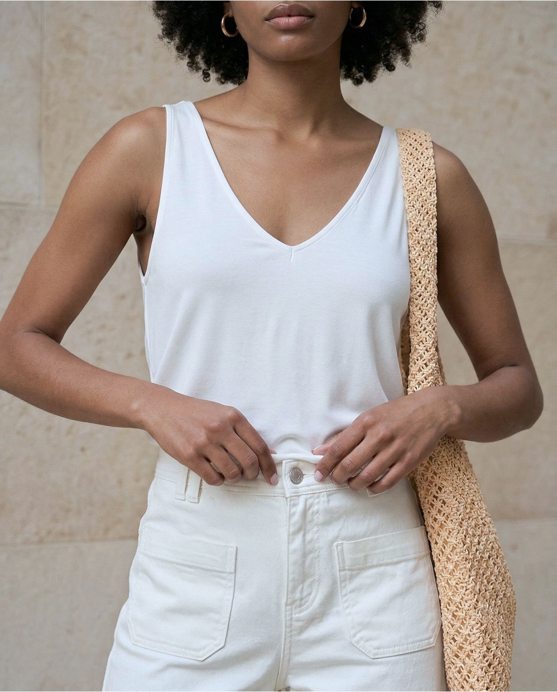TOP TIRANTES ESCOTE PICO BAMBÚ BLANCO