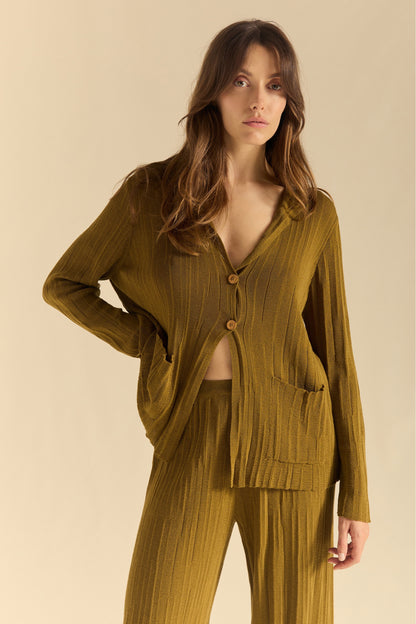 CHAQUETA EFECTO CRINKLE MUSGO
