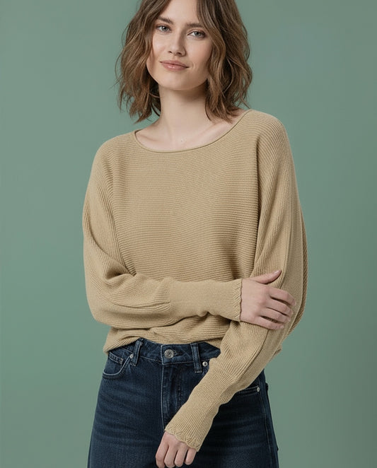 JERSEY ESCOTE BARCO CON MANGAS ABULLONADAS CRUDO