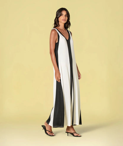 VESTIDO CONTRASTES BLANCO