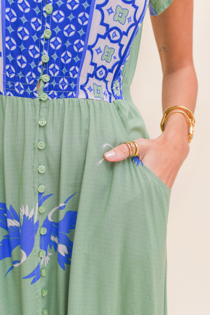 VESTIDO LARGO CARMEN BLUE BIRD