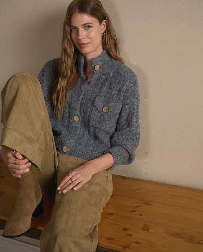 PANTALÓN WIDE LEG ATERCIOPELADO ARENA