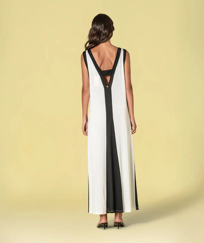 VESTIDO CONTRASTES BLANCO