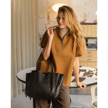 BOLSO DE HOMBRO MONTROSE DE PIEL NEGRO