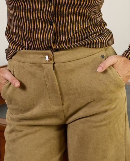 PANTALÓN WIDE LEG ATERCIOPELADO ARENA