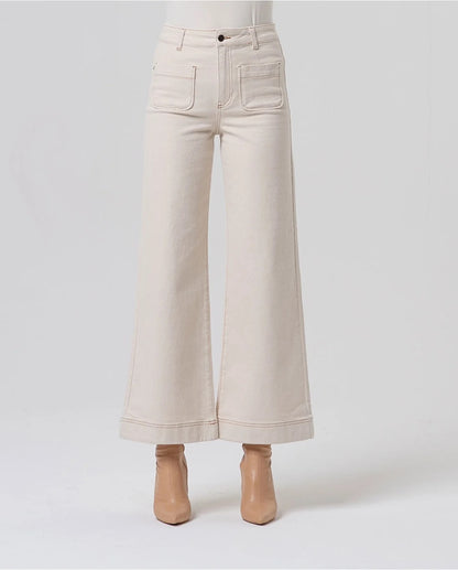 JEANS ANCHOS CON BOLSILLOS DE PARCHE CRUDO