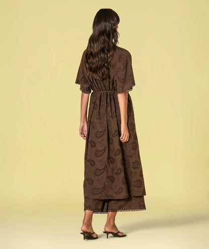 KIMONO BORDADO INGLÉS MARRÓN