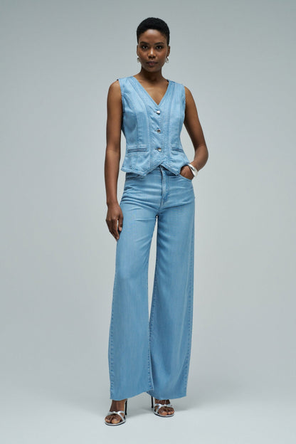 CHALECO EN LIGHTDENIM AZUL