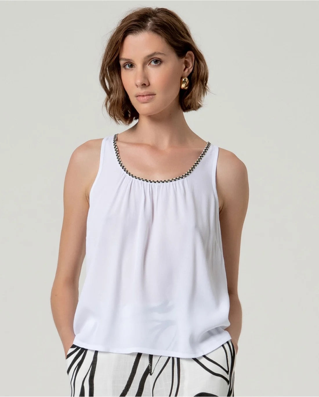 TOP ECO VERO ESCOTE SIN MANGAS BLANCO