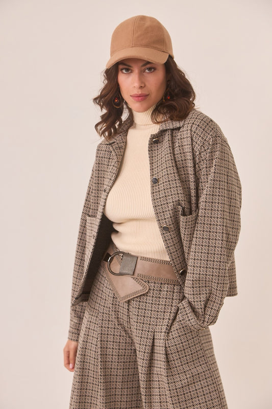 CHAQUETA PATA DE GALLO BOLSILLOS