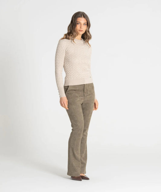 PANTALÓN FLARE KAKI