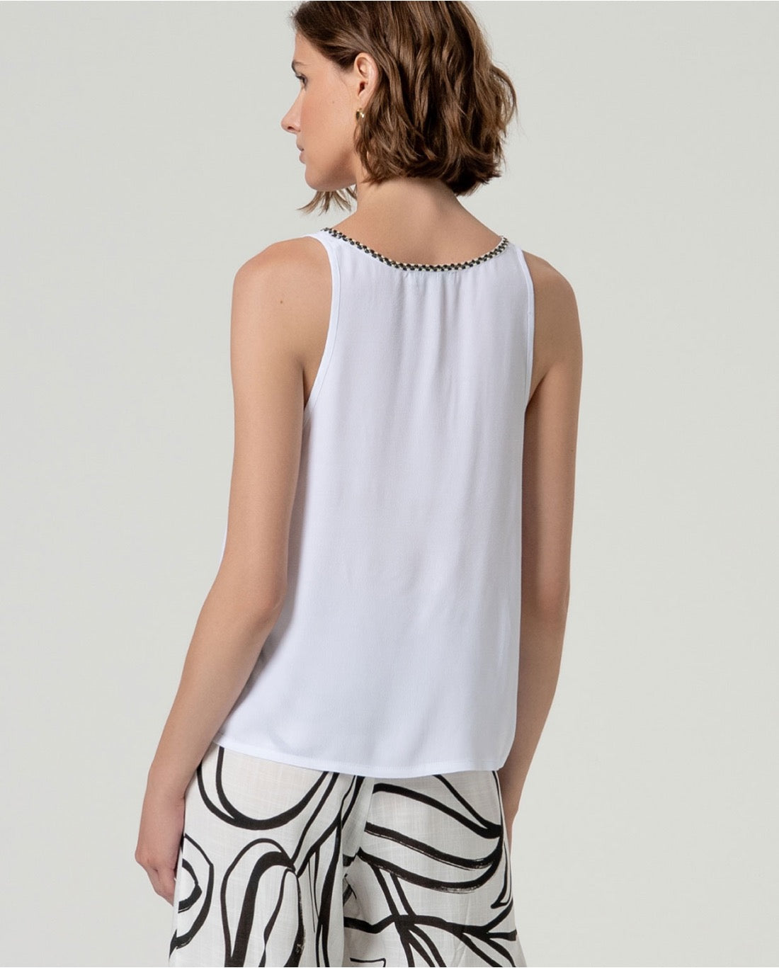 TOP ECO VERO ESCOTE SIN MANGAS BLANCO