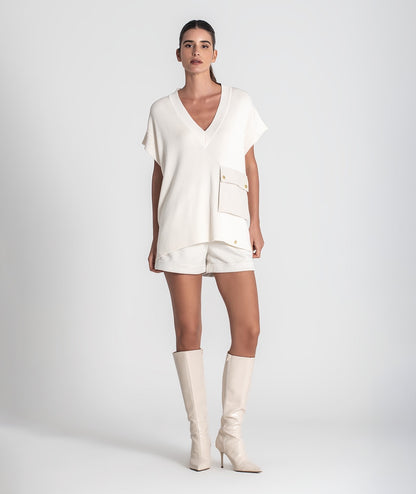 CHALECO CON BOLSILLO CRUDO