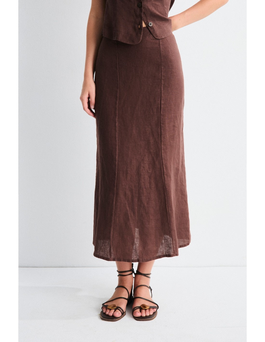 FALDA CYRA MARRÓN