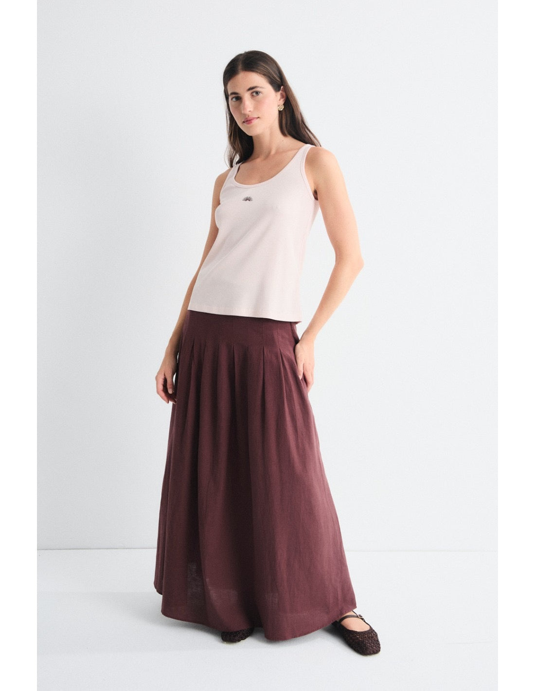 FALDA SOLEIL MARRÓN