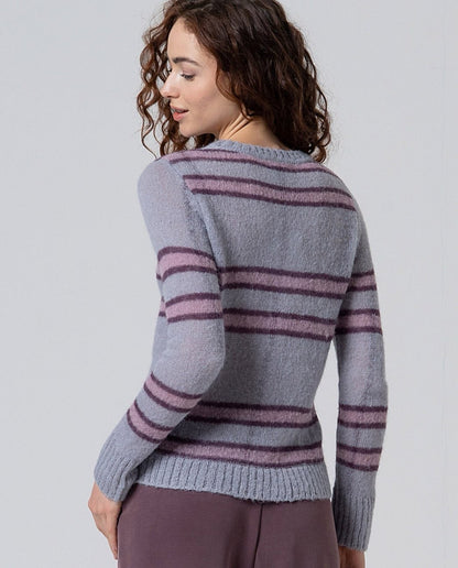 JERSEY DE JACQUARD DE CUADROS MALVA EMPOLVADO