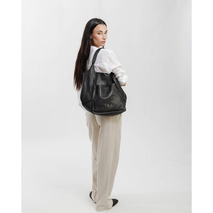 BOLSO DE HOMBRO HOMER DE PIEL NEGRO