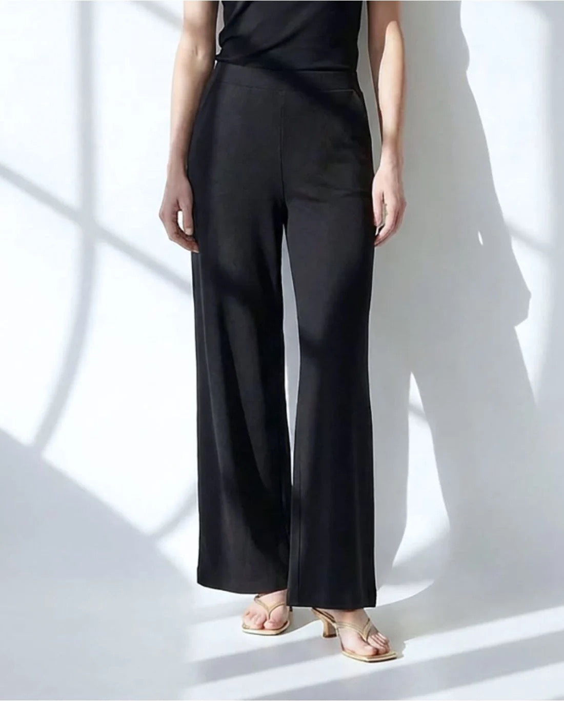 PANTALÓN ANCHO ELÁSTICO NEGRO