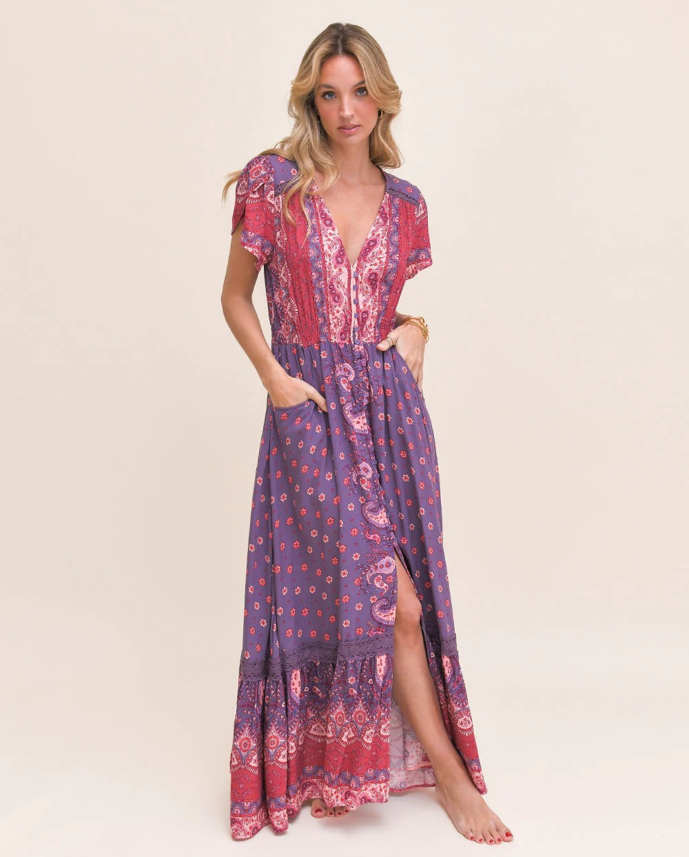 VESTIDO LARGO CARMEN ROSEWOOD