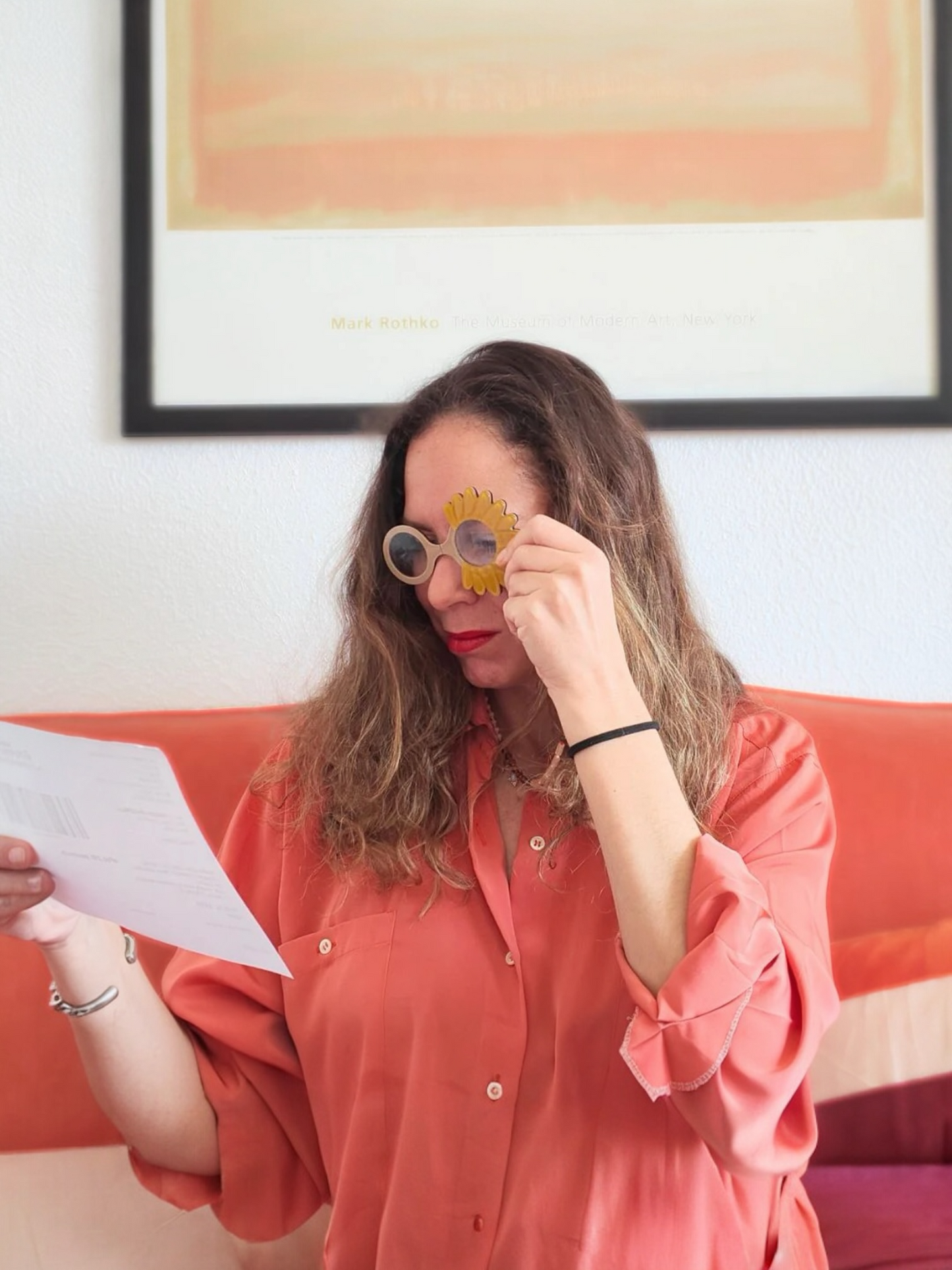 COLGANTE-GAFAS MARGARITA MOSTAZA