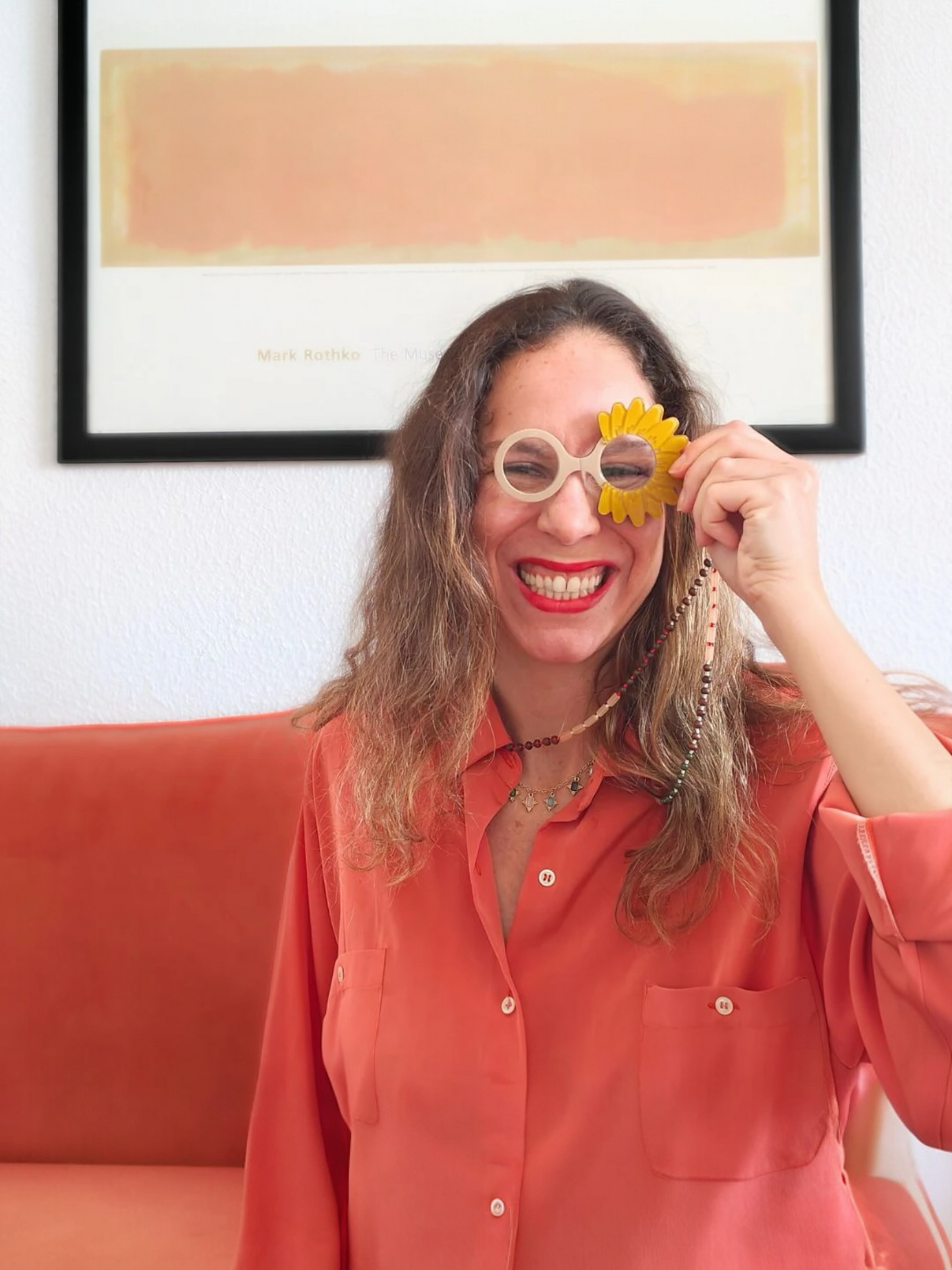 COLGANTE-GAFAS MARGARITA MOSTAZA