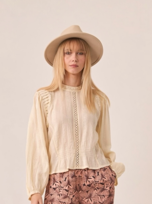 BLUSA JACQUARD CRUDO