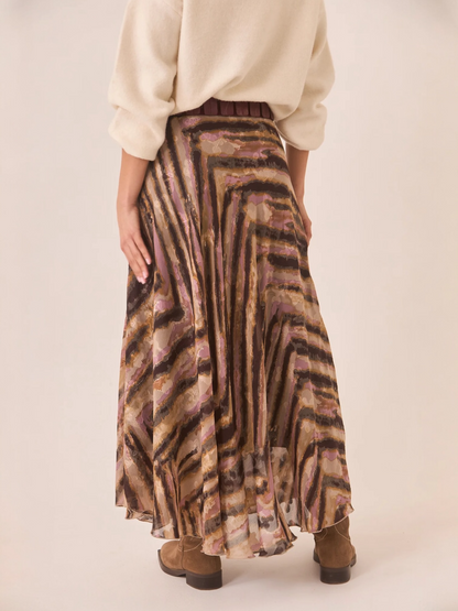 FALDA ASIMÉTRICA ANIMAL PRINT CAMEL