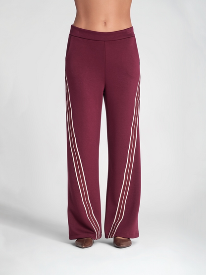PANTALONES CON RAYAS LATERALES BORGOÑA