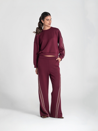 PANTALONES CON RAYAS LATERALES BORGOÑA