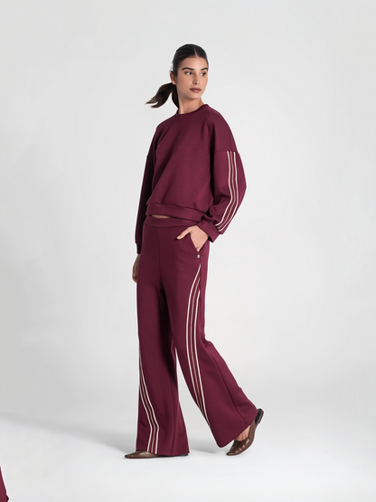 PANTALONES CON RAYAS LATERALES BORGOÑA