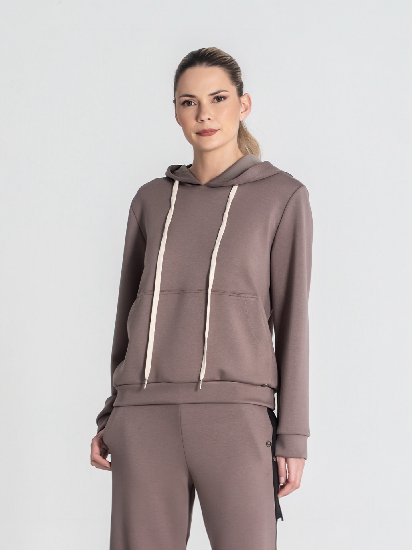 SUDADERA CAPUCHA TAUPE
