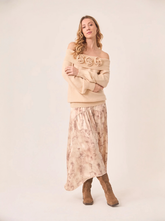 JERSEY CUELLO VUELTO FLORES IVORY