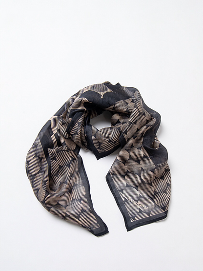 PAÑUELO CUADRADO SEDA NEGRO