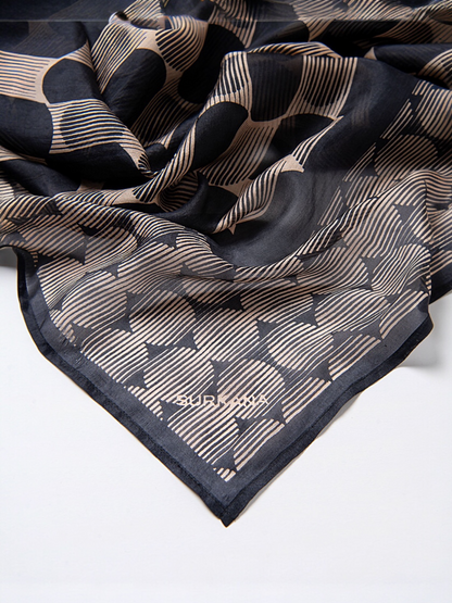 PAÑUELO CUADRADO SEDA NEGRO