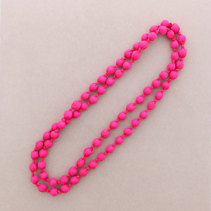 Collar Largo Bolas Forradas Tela 160Cm (A): Rosa