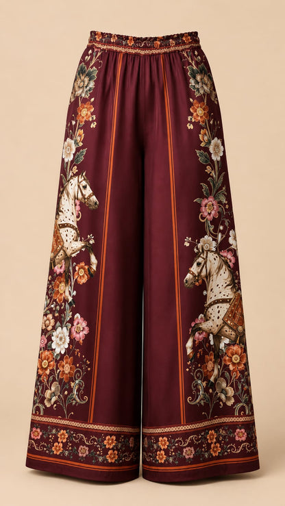 PANTALÓN ESTAMPADO BURDEOS