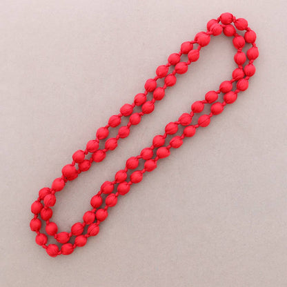Collar Largo Bolas Forradas Tela 160Cm (A): Rosa