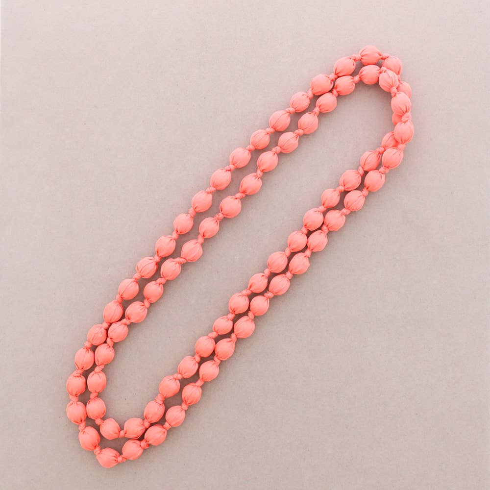 Collar Largo Bolas Forradas Tela 160Cm (A): Rosa